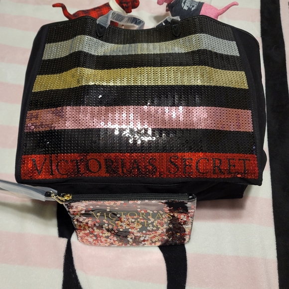 Victoria's Secret BLING Tote + Makeup Bag Set NWT - Picture 11 of 16